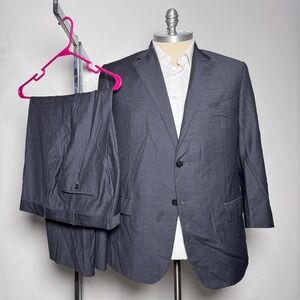 1990s Brooks Brothers Vintage Mens Charcoal Pinstripe Wool Suit 43R 34W